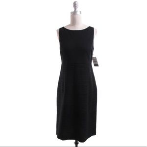 Theory black half tweed shift dress